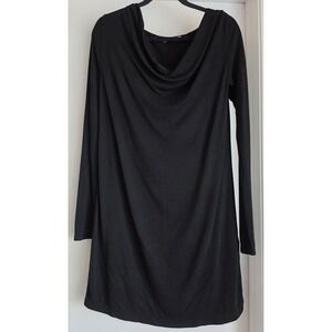 Ninety Percent Black Maxi Dress Size S Long Sleeve Solid Minimalist Gown
